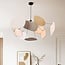Suspension Zandor avec panneaux en lin - beige chaud, blanc et gris clair