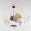 Suspension Zandor avec panneaux en lin - beige chaud, blanc et gris clair