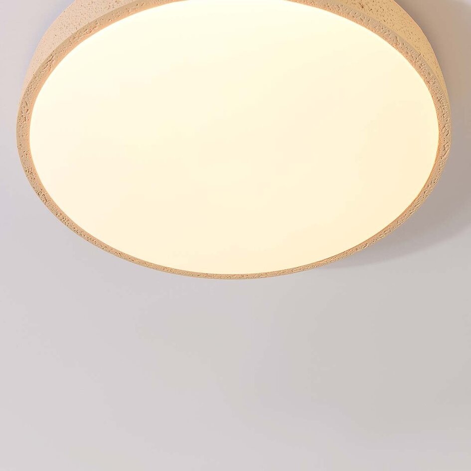 Plafonnier moderne Arvid avec effet pierre beige – dimmable à 3 étapes Ø40 cm