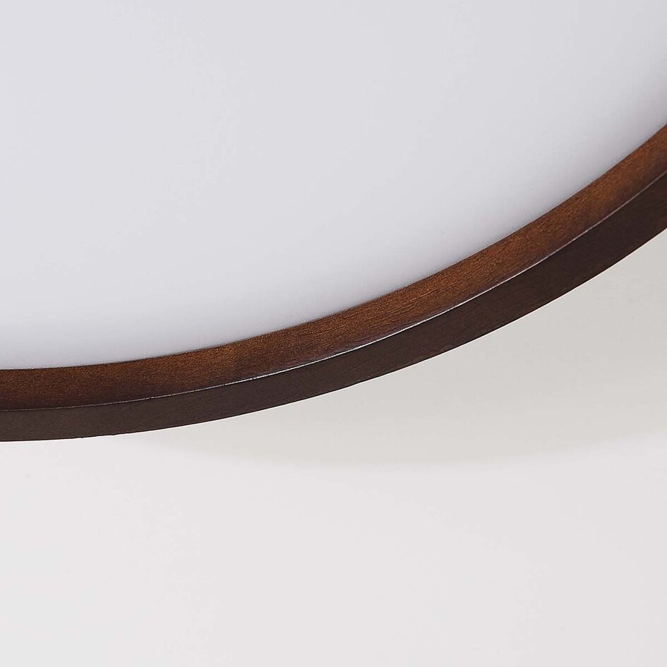 Plafonnier Nerio aspect noyer – dimmable à 3 étapes Ø39,5 cm