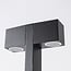 Lampe d'extérieur sur pied Simone à deux têtes carrées noire