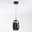 Suspension noire Nadine en verre fumé gris et intensité variable à 3 niveaux