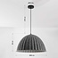Suspension Siza Ø77 cm - aspect textile plissé gris