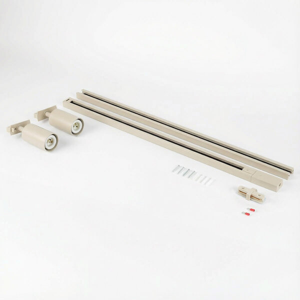 Kit de démarrage 1,5 mètre pour éclairage sur rail monophasé - beige