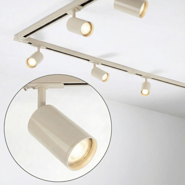 Système de rail moderne monophasé de 3 mètres avec spots Jill - beige