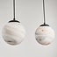 Suspension Marbelle 3 lumières avec verre aspect marbre – noir