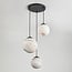 Suspension design Marbelle 3 lumières en noir à verre aspect marbre