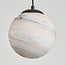 Suspension design Marbelle 3 lumières en noir à verre aspect marbre