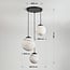 Suspension design Marbelle 3 lumières en noir à verre aspect marbre