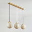 Suspension Tessra à 3 lumières - verre aspect marbre et laiton doré
