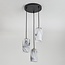 Suspension Vetra à 3 lumières - verre aspect marbre, laiton doré et noir