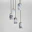 Suspension Vetra à 5 lumières - verre aspect marbre, laiton doré et noir