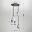 Suspension Vetra à 5 lumières - verre aspect marbre, laiton doré et noir