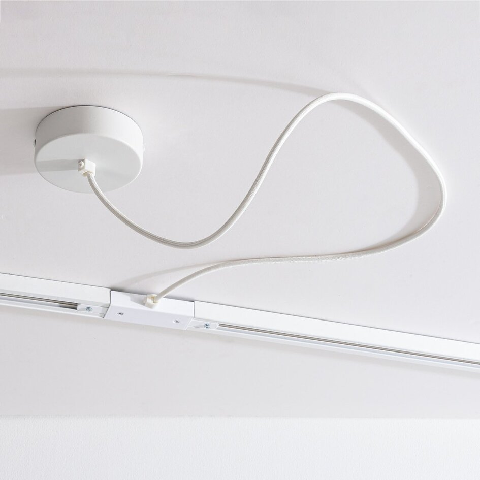 Alimentation centrale double face pour système de rails monophasé – noir ou blanc