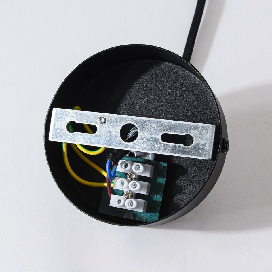 Alimentation pour système de rails monophasé avec capot de plafond – noir (rond ou carré)