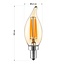 Ampoule flamme à pointe filament LED E14 dimmable, verre ambré 5,5 watts