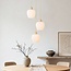 Suspension Stockton à 3 lumières - beige et verre laiteux