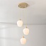 Suspension moderne Stockton - beige avec verre blanc laiteux, 3 lumières