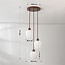 Suspension Stockton à 3 lumières - brun et verre laiteux
