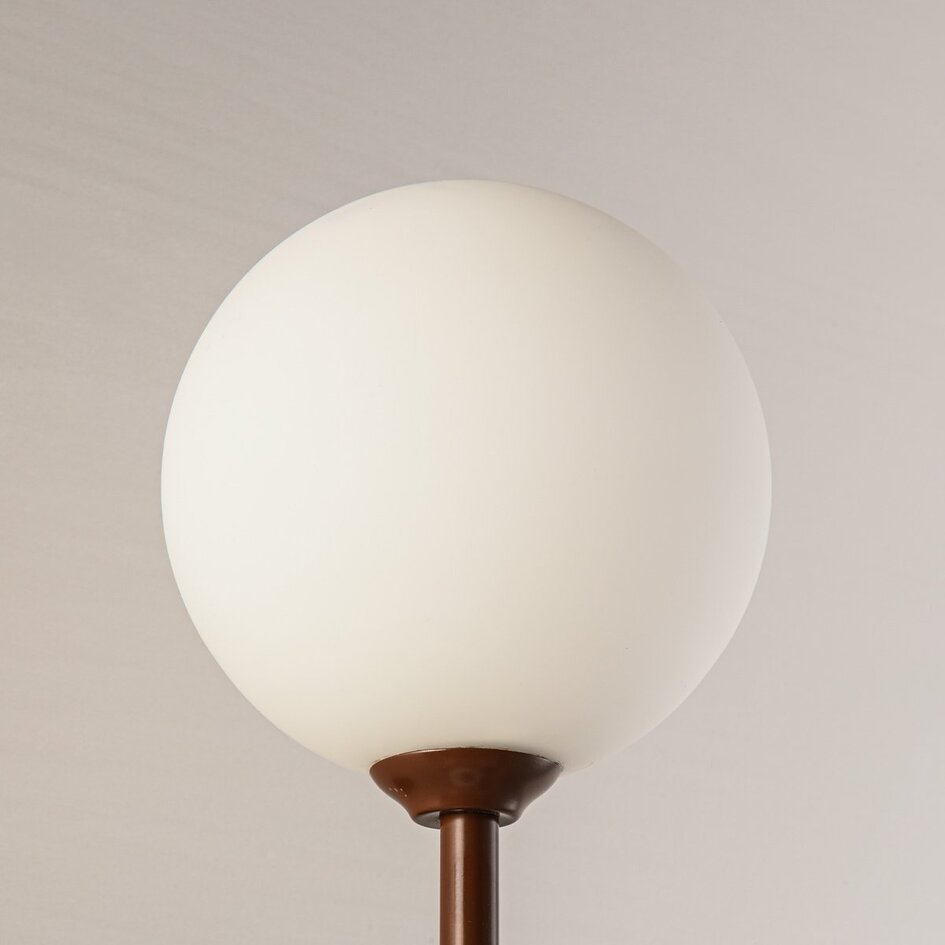 Applique Runda à 2 lumières - brun et verre laiteux