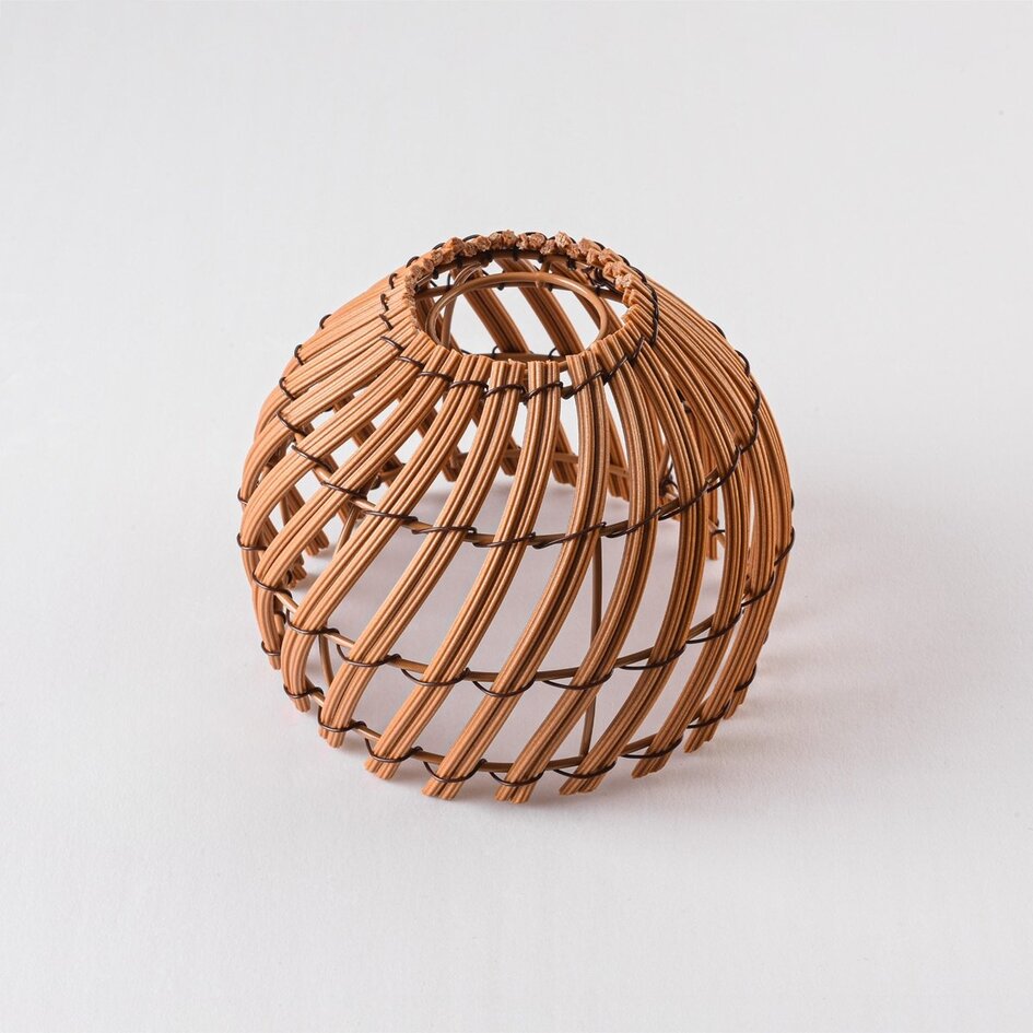 Capuchon pour guirlande guinguette aspect rotin - couleur bois foncé