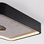 Plafonnier Cercal avec LED dimmable à 3 étapes et effet pierre noir et gris – 30 × 30 cm