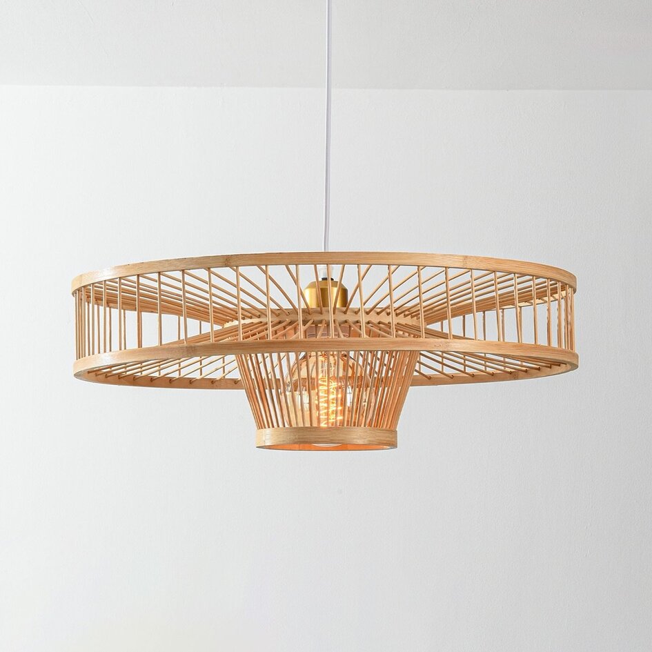 Suspension design Solara – bambou au design ouvert et aérien