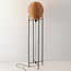 Lampadaire Alera aspect rotin - noir