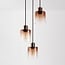 Suspension design Pella avec trois abat-jours en verre effet ombré brun