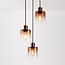 Suspension Pella à 3 lumières - abat-jour en verre brun dégradé