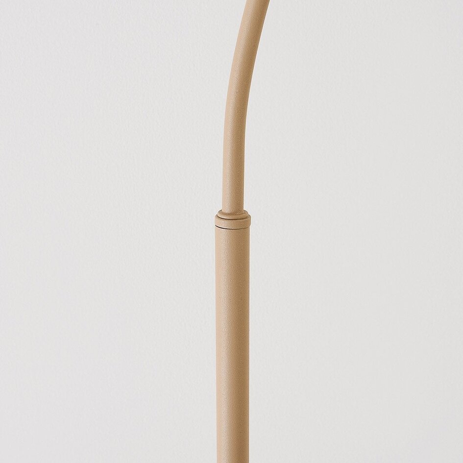 Lampe arc sur pied Arc avec abat-jour métallique beige