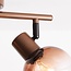 Plafonnier orientable Phiene à 2 lumières - verre brun dégradé