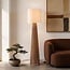 Lampadaire Papira marron avec abat-jour en lin
