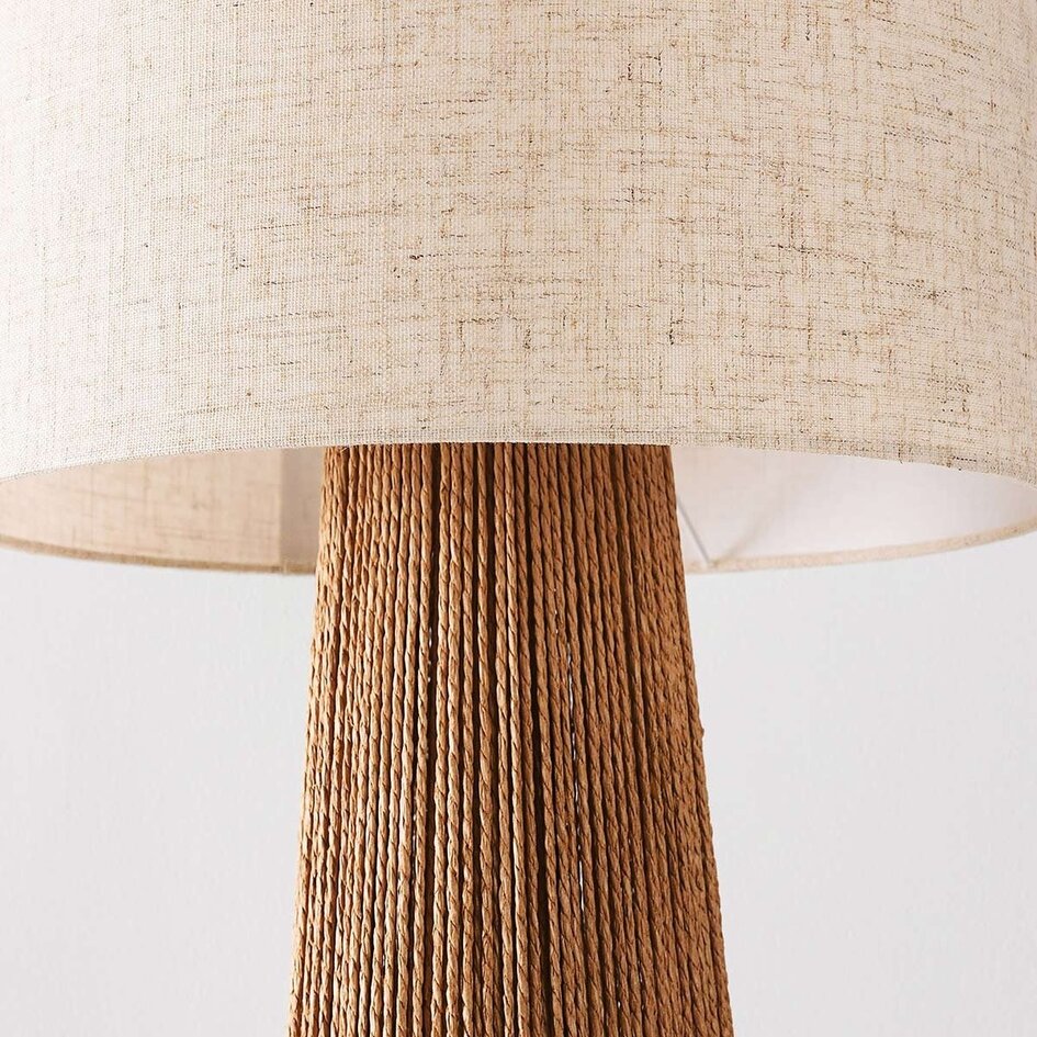 Lampadaire Papira avec abat-jour en lin marron