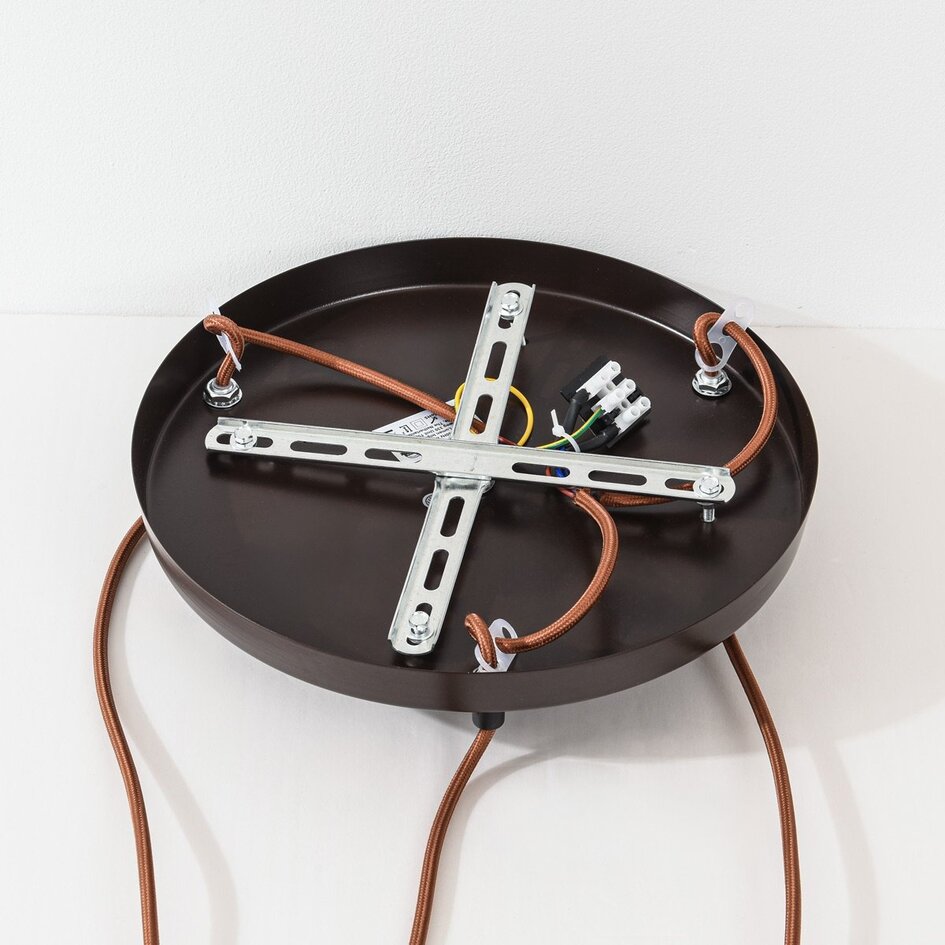 Design de suspension Travé en travertin (pierre naturelle) et bois, 3 lumières