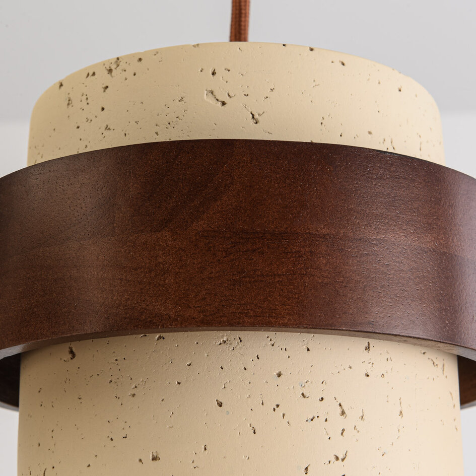 Suspension à 4 lumières Mavero en ciment et bois