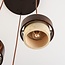 Suspension ronde Mavero - ciment et bois, 3 lumières