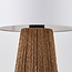 Lampe à poser boho-chic Ranpu avec abat-jour blanc