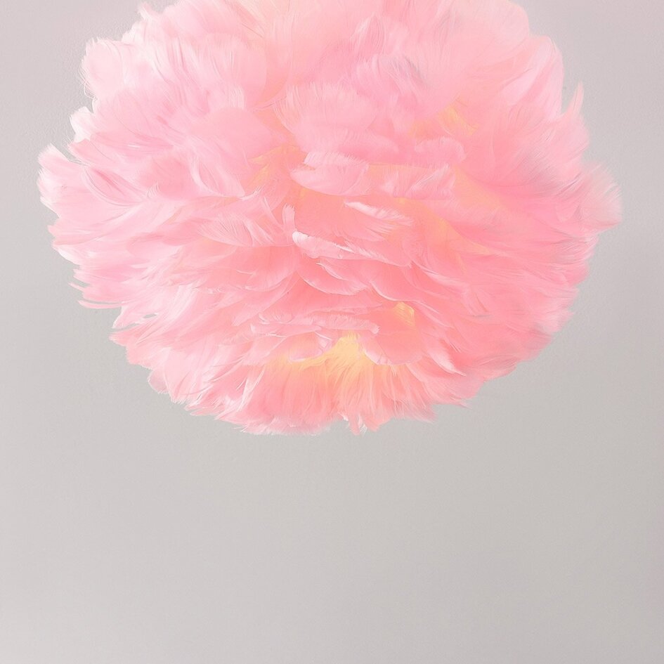 Plafonnier élégant Roselle en plumes roses