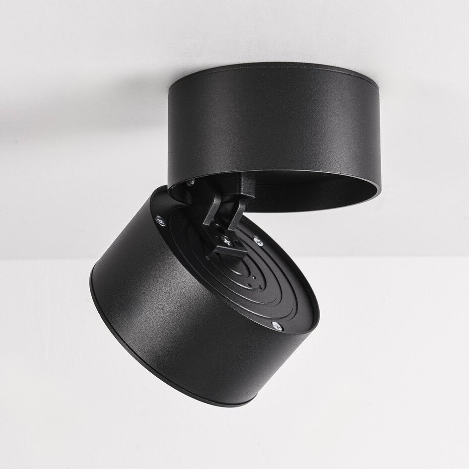 Spot en saillie Milou orientable avec dim-to-warm - noir