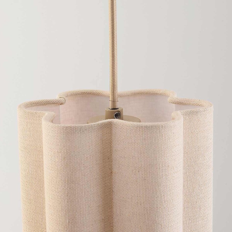 Suspension moderne à 3 lumières Orza en lin beige