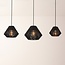 Suspension Ives à 3 lumières - tressée en noir