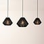 Suspension moderne Ives en corde de papier noire, 3 lumières