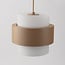 Suspension moderne Kodi beige avec abat-jours en verre blanc laiteux, 3 lumières