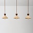 Suspension Japandi Mara à 3 lumières - travertin (pierre naturelle) et bois