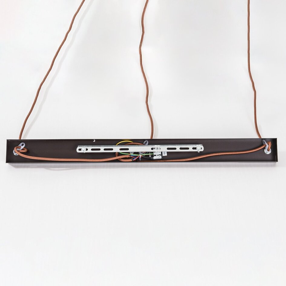 Suspension Japandi à 3 lumières Voro en travertin (pierre naturelle) et bois