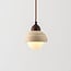 Suspension Vado - travertin (pierre naturelle), bois et verre laiteux