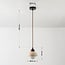 Suspension Vado - travertin (pierre naturelle), bois et verre laiteux