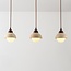 Suspension Vado à 3 lumières - travertin (pierre naturelle), bois et verre