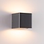 Applique murale extérieure Timber aspect bois - anthracite avec up & downlight intégré